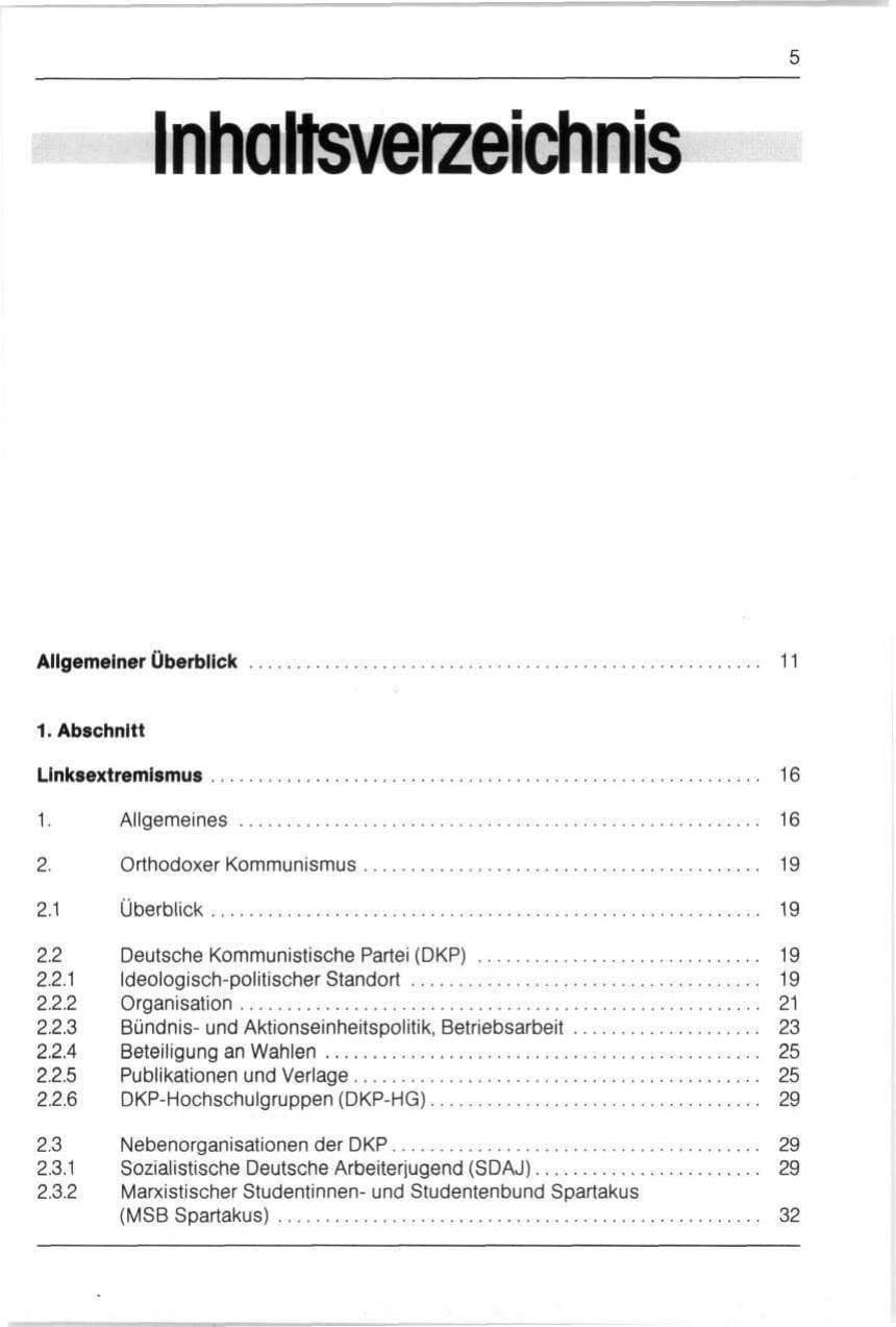 Seite 5 des Verfassungsschutzbericht 1990 Bayern
