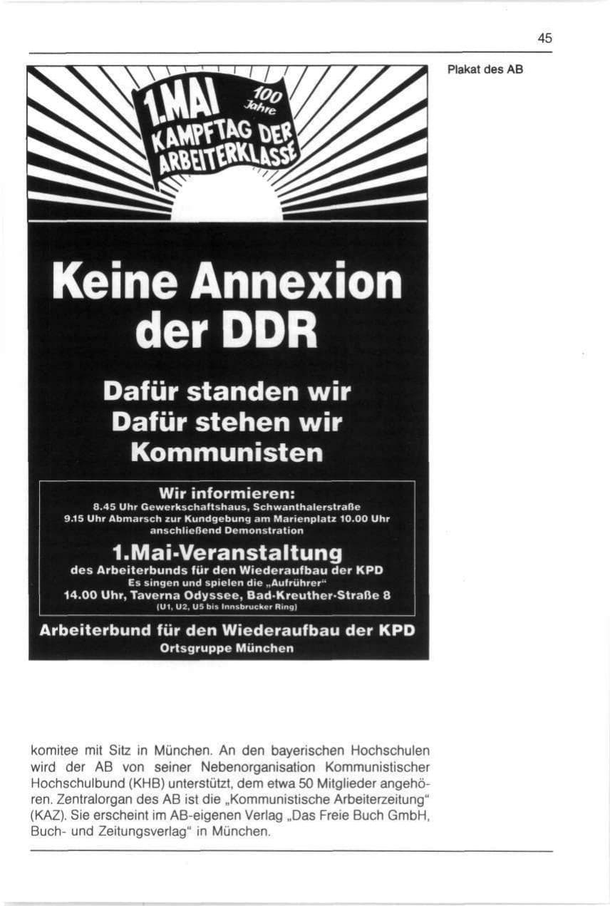 Seite 45 des Verfassungsschutzbericht 1990 Bayern