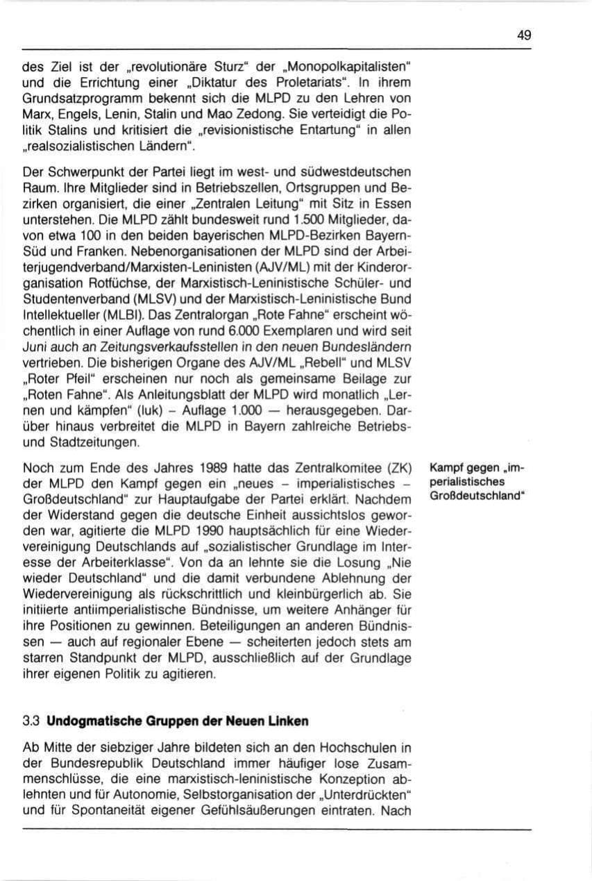 Seite 49 des Verfassungsschutzbericht 1990 Bayern