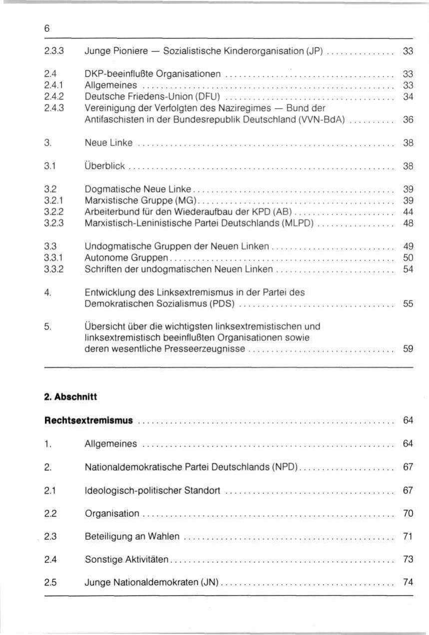 Seite 6 des Verfassungsschutzbericht 1990 Bayern
