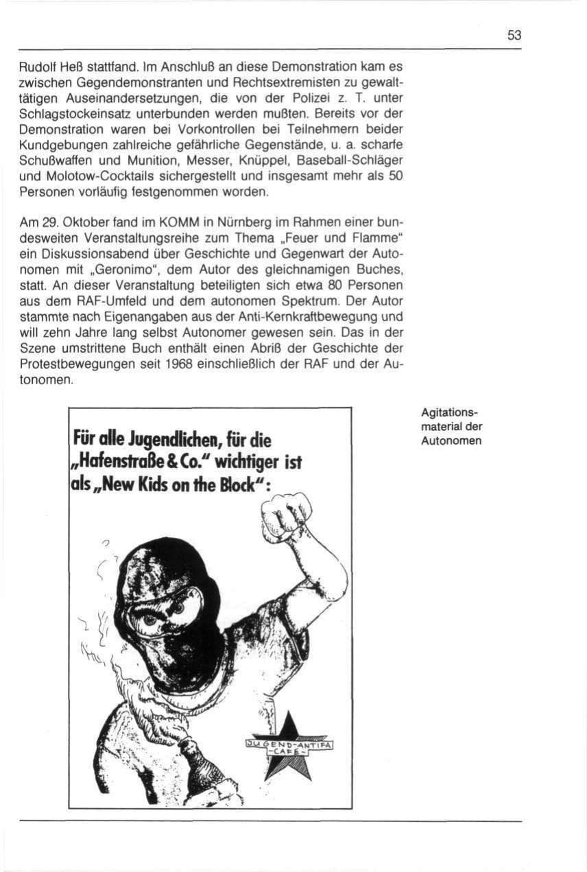 Seite 53 des Verfassungsschutzbericht 1990 Bayern