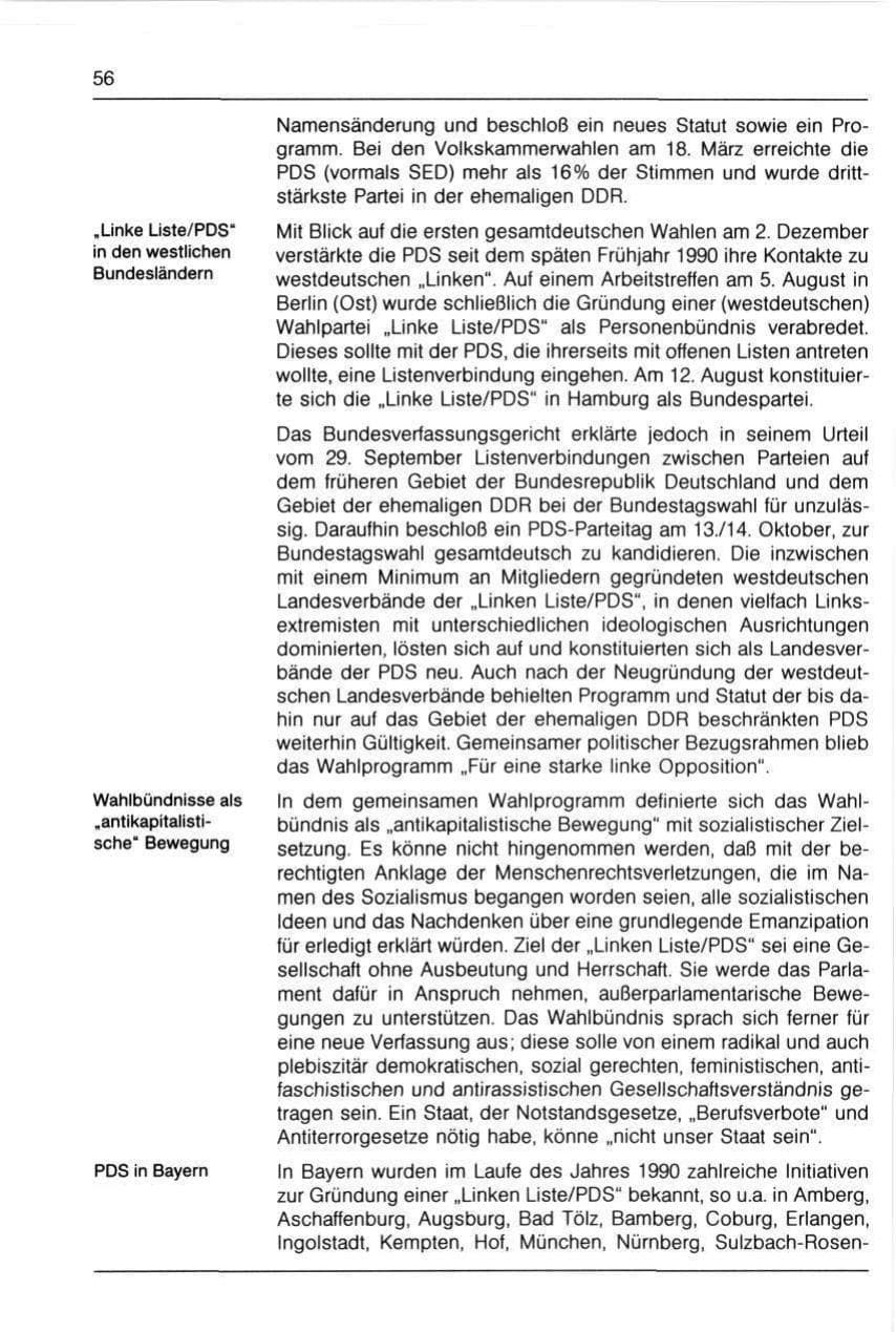 Seite 56 des Verfassungsschutzbericht 1990 Bayern