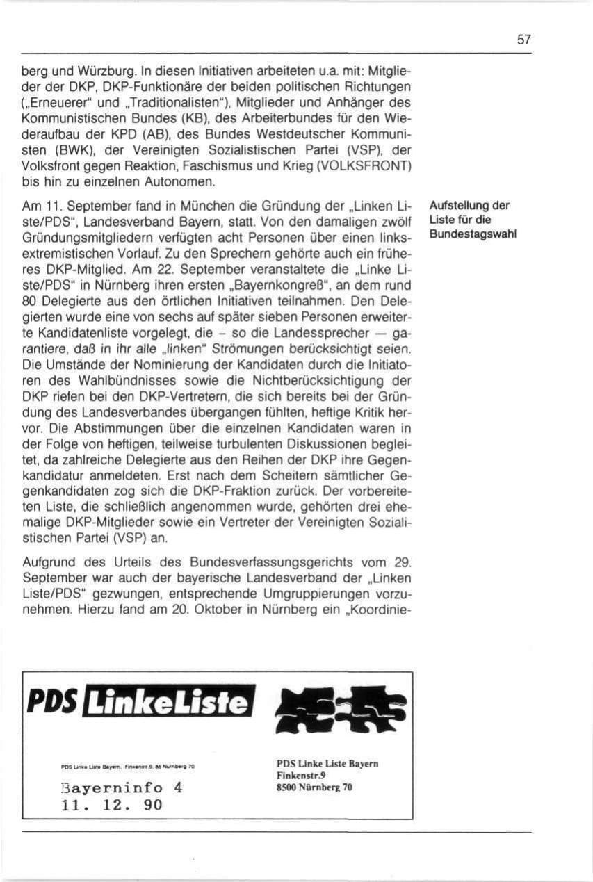 Seite 57 des Verfassungsschutzbericht 1990 Bayern