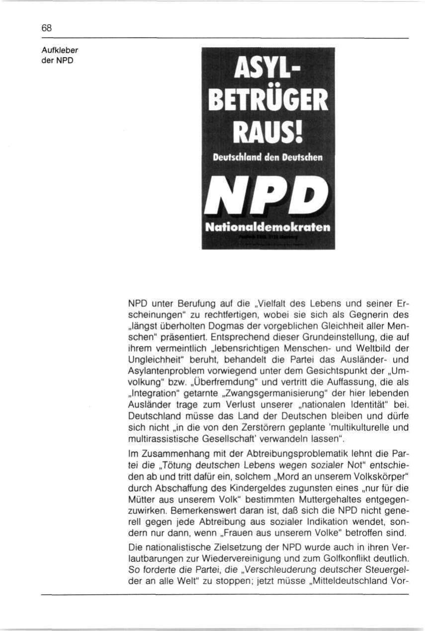 Seite 68 des Verfassungsschutzbericht 1990 Bayern