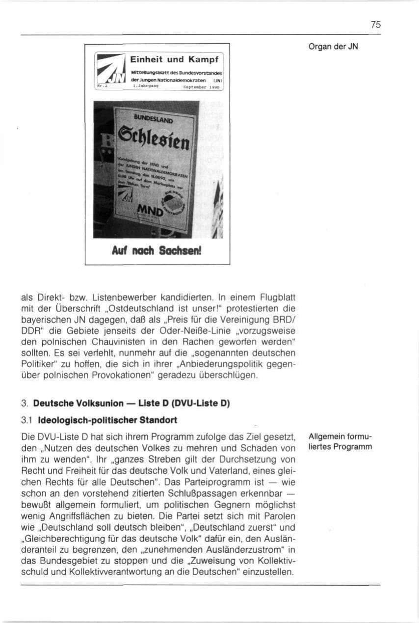 Seite 75 des Verfassungsschutzbericht 1990 Bayern