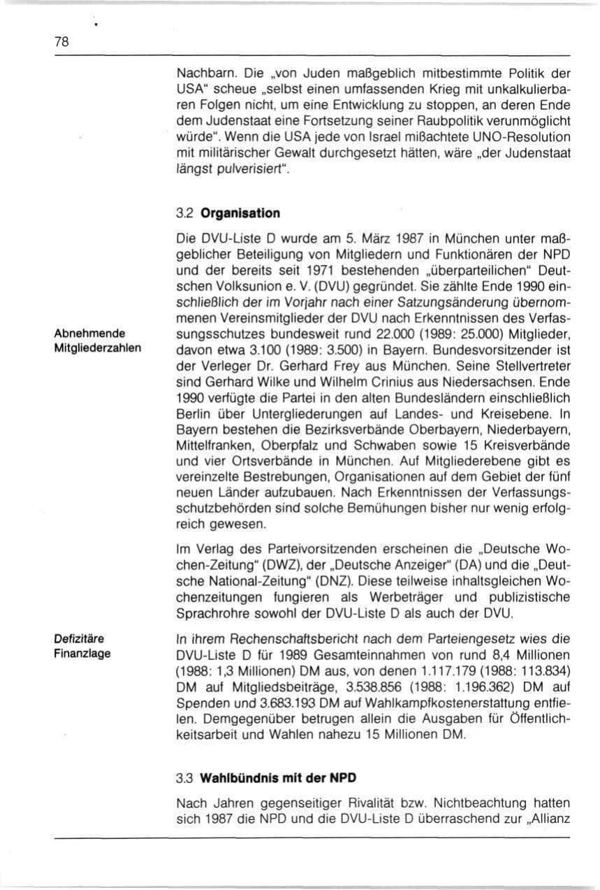 Seite 78 des Verfassungsschutzbericht 1990 Bayern