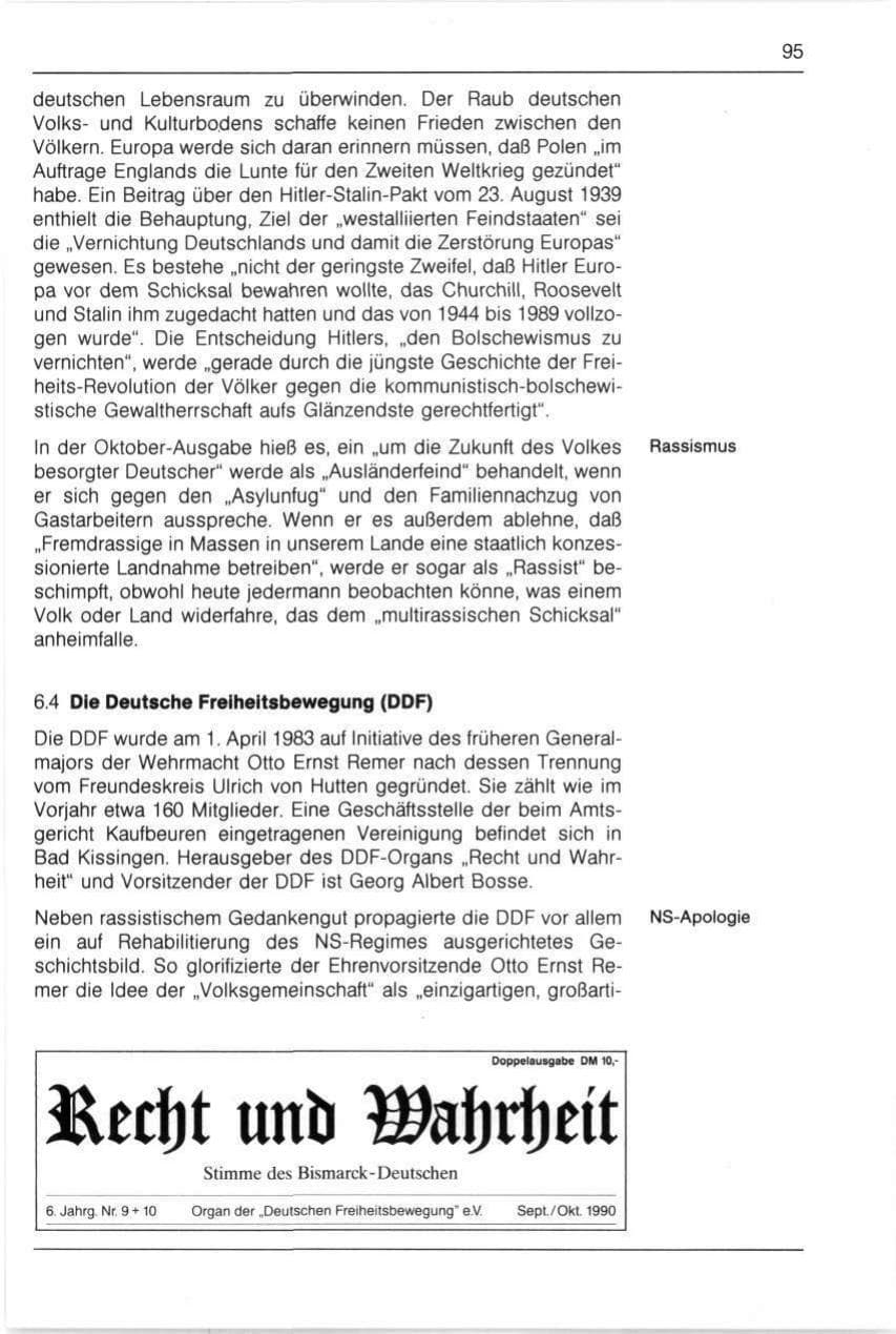 Seite 95 des Verfassungsschutzbericht 1990 Bayern