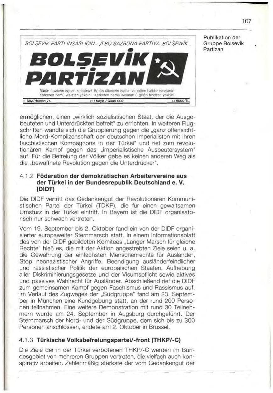 Seite 107 des Verfassungsschutzbericht 1992 Bayern