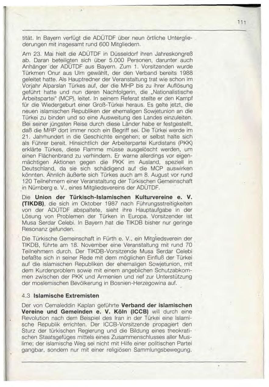 Seite 111 des Verfassungsschutzbericht 1992 Bayern