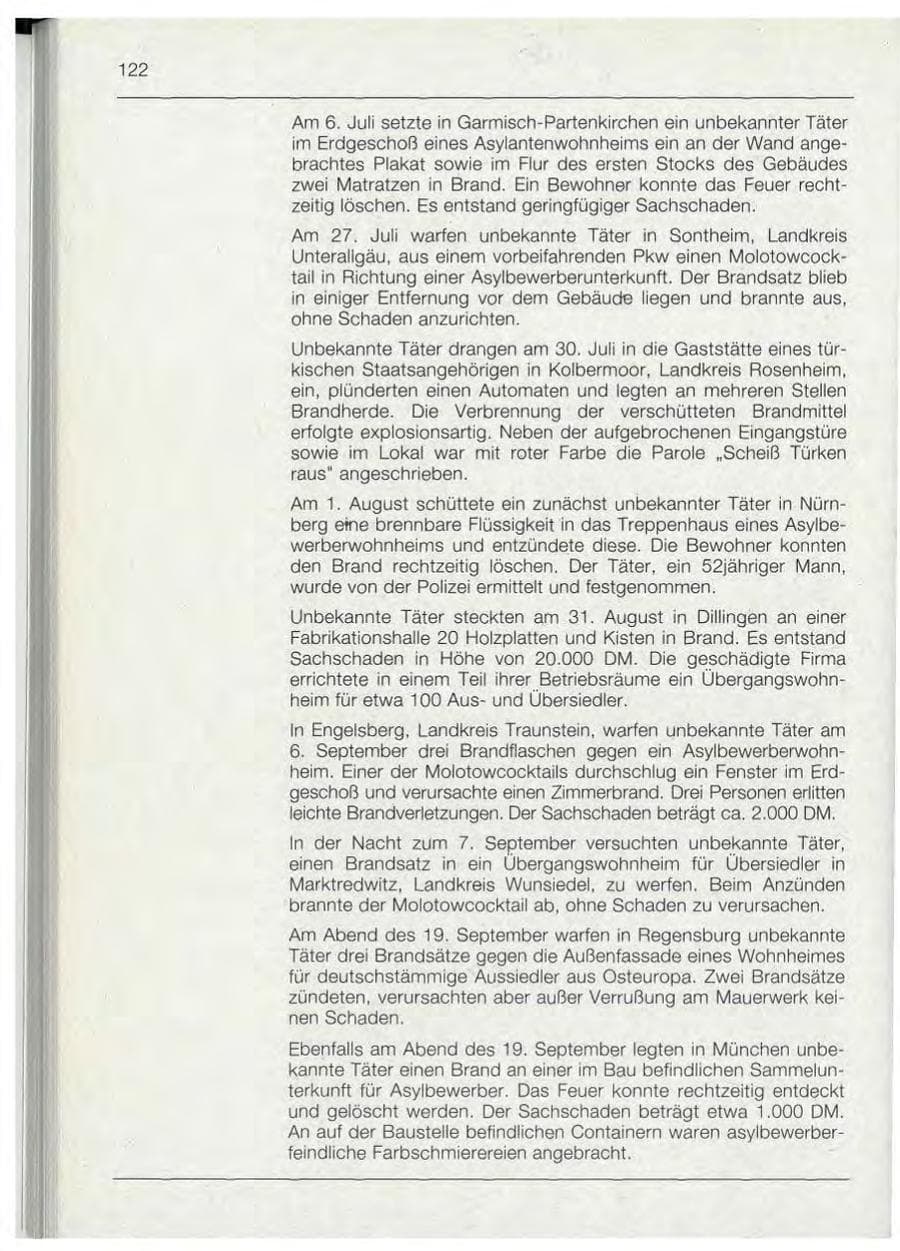 Seite 122 des Verfassungsschutzbericht 1992 Bayern