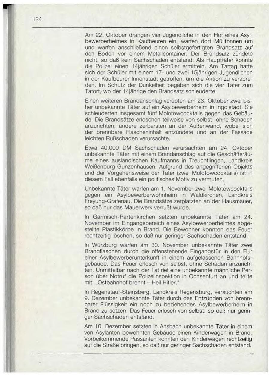 Seite 124 des Verfassungsschutzbericht 1992 Bayern