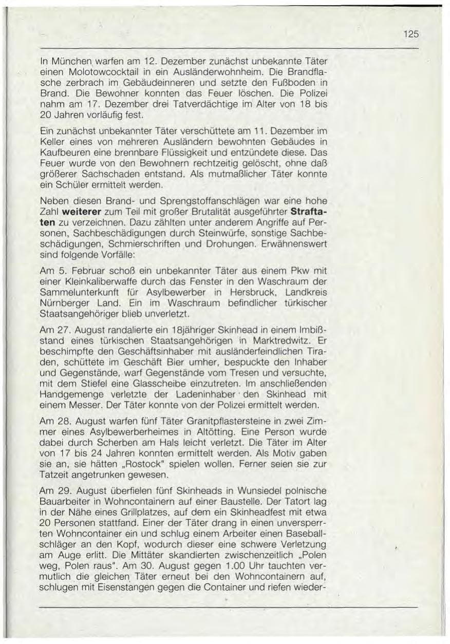 Seite 125 des Verfassungsschutzbericht 1992 Bayern