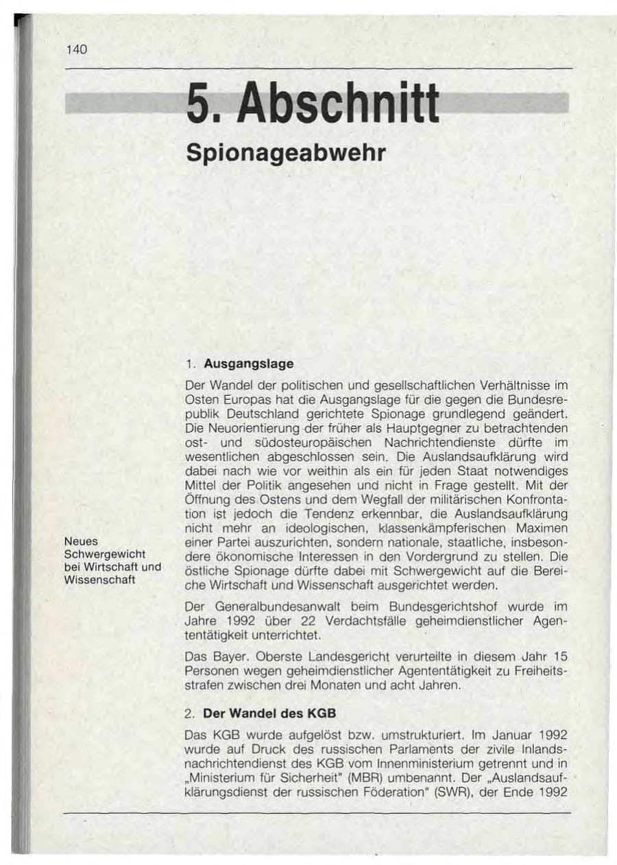 Seite 140 des Verfassungsschutzbericht 1992 Bayern