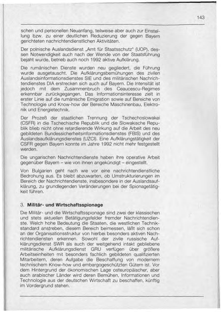 Seite 143 des Verfassungsschutzbericht 1992 Bayern