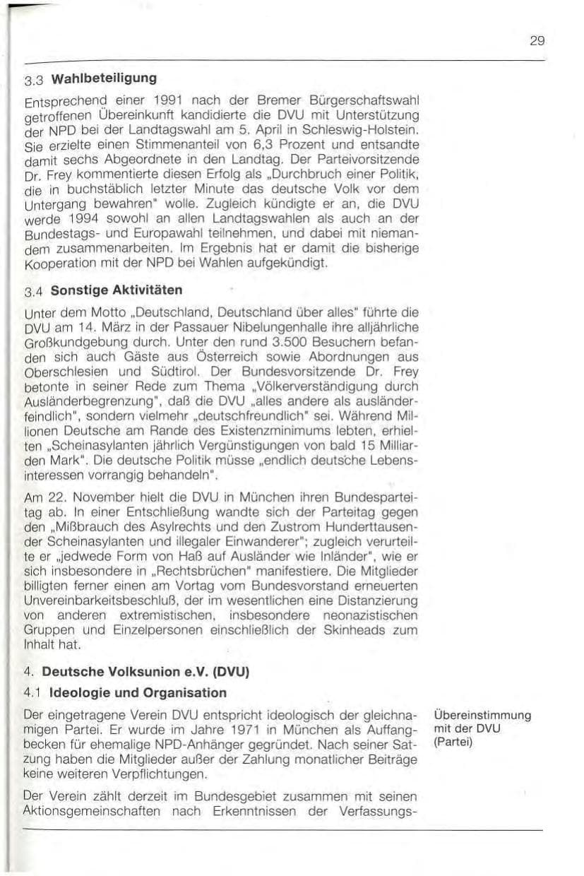Seite 29 des Verfassungsschutzbericht 1992 Bayern