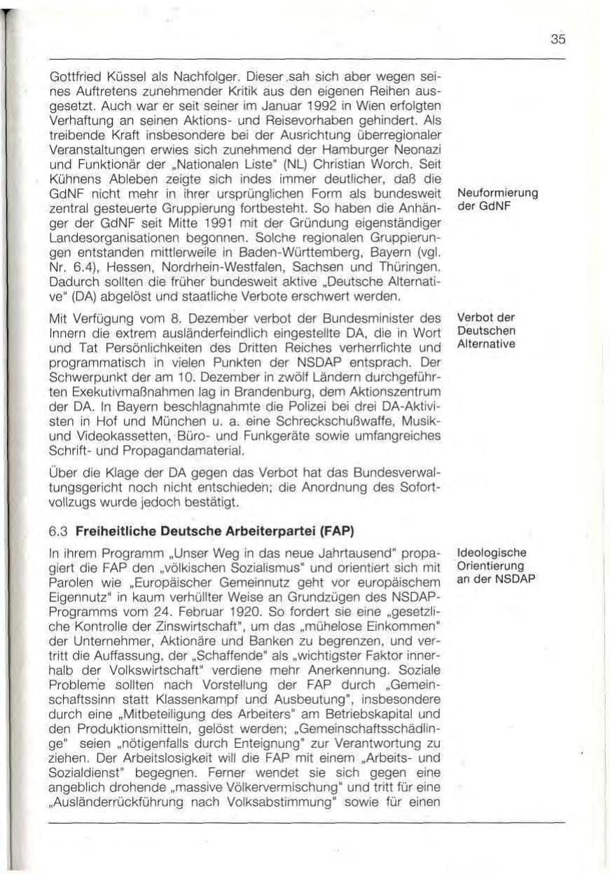Seite 35 des Verfassungsschutzbericht 1992 Bayern
