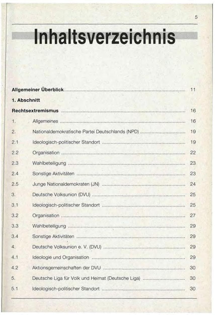 Seite 5 des Verfassungsschutzbericht 1992 Bayern