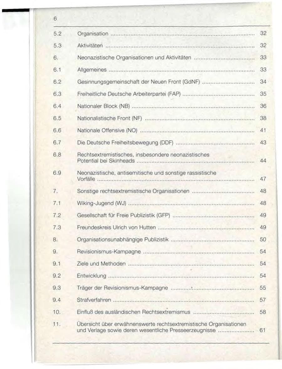 Seite 6 des Verfassungsschutzbericht 1992 Bayern