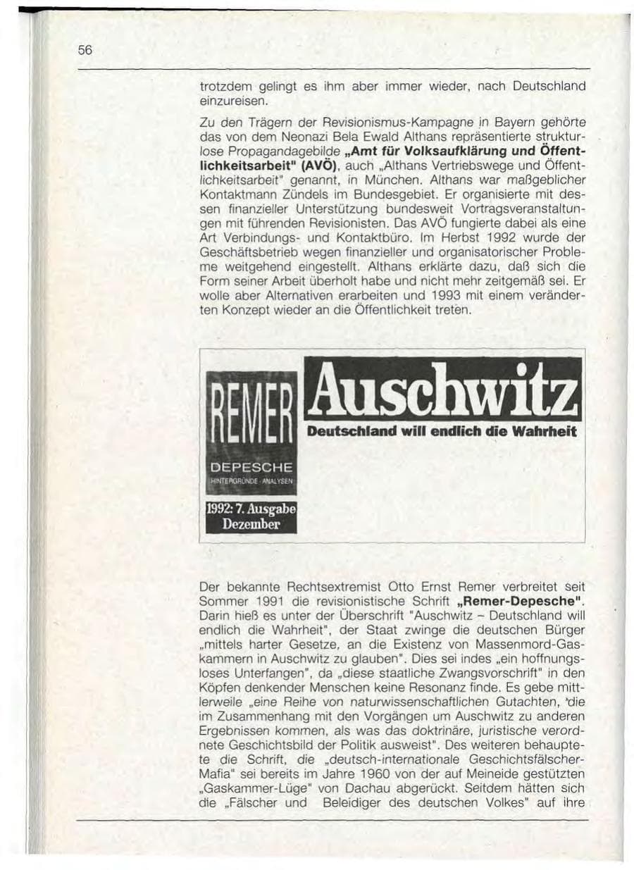Seite 56 des Verfassungsschutzbericht 1992 Bayern