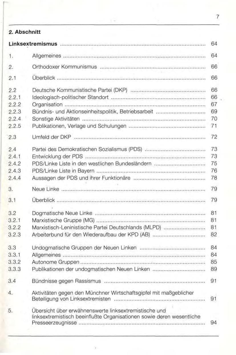 Seite 7 des Verfassungsschutzbericht 1992 Bayern
