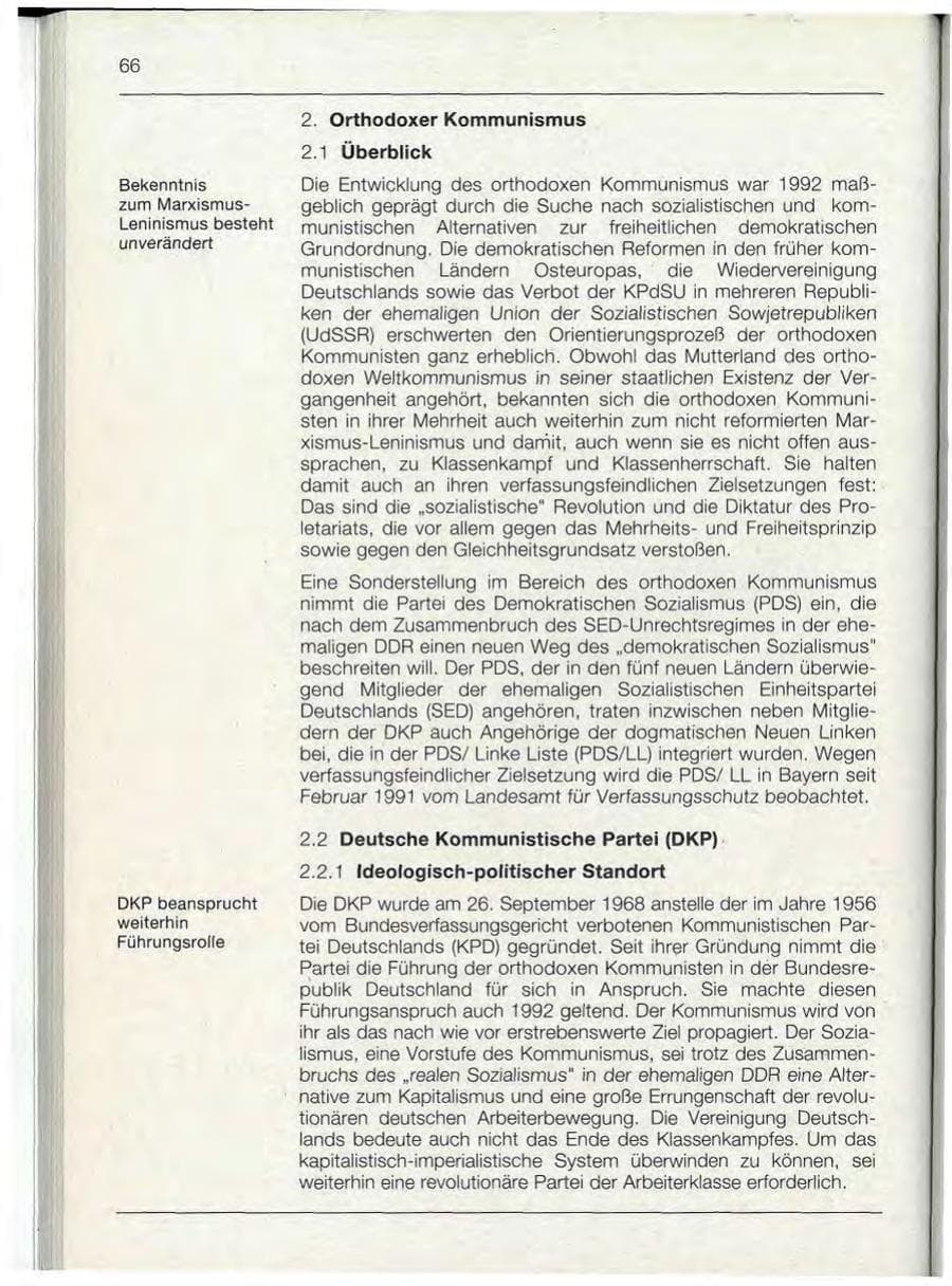 Seite 66 des Verfassungsschutzbericht 1992 Bayern