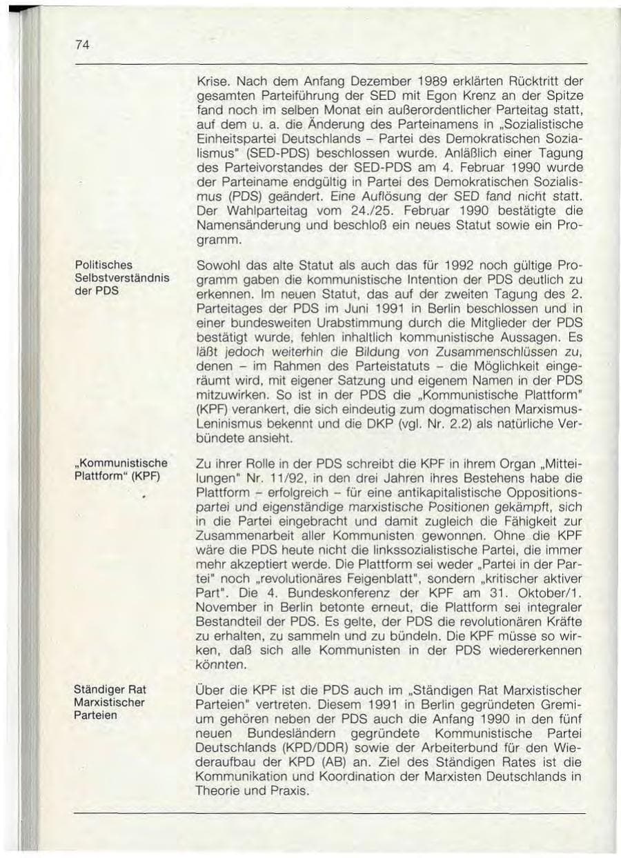 Seite 74 des Verfassungsschutzbericht 1992 Bayern