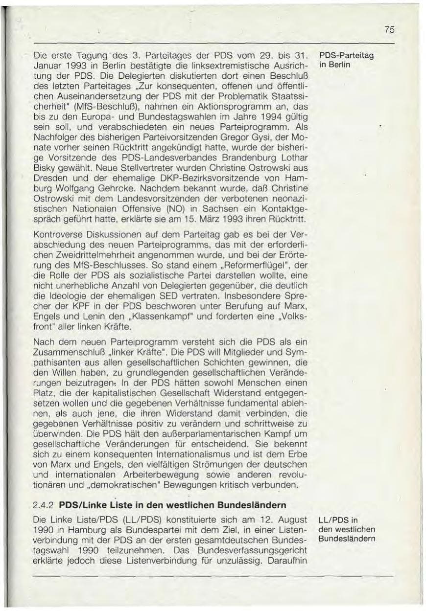 Seite 75 des Verfassungsschutzbericht 1992 Bayern