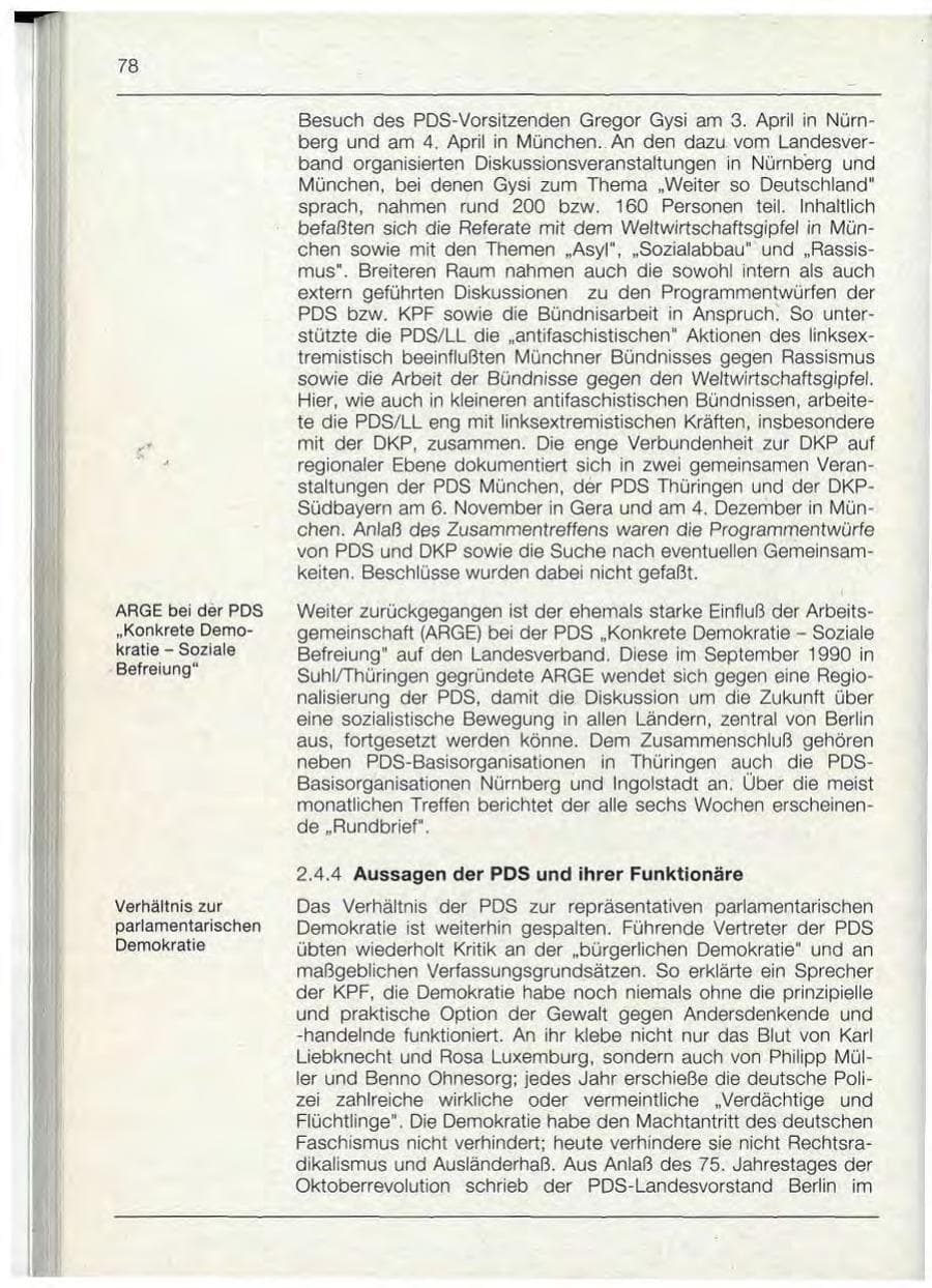 Seite 78 des Verfassungsschutzbericht 1992 Bayern