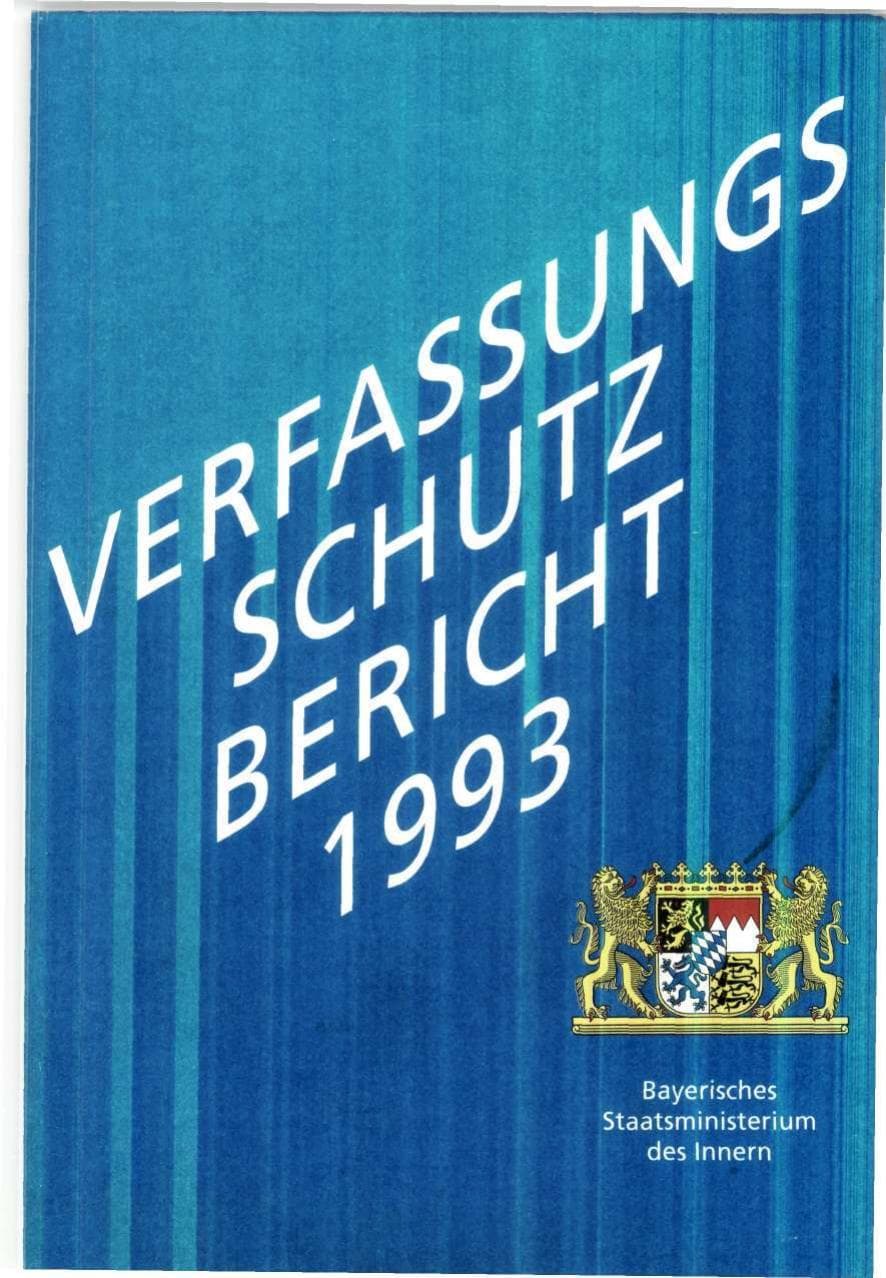 Seite 1 des Verfassungsschutzbericht 1993 Bayern