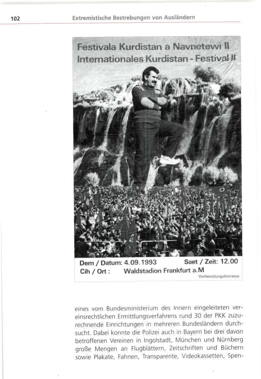 Seite 102 des Verfassungsschutzbericht 1993 Bayern