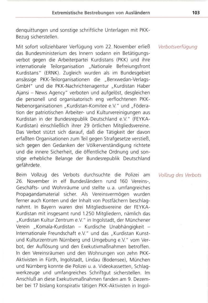 Seite 103 des Verfassungsschutzbericht 1993 Bayern