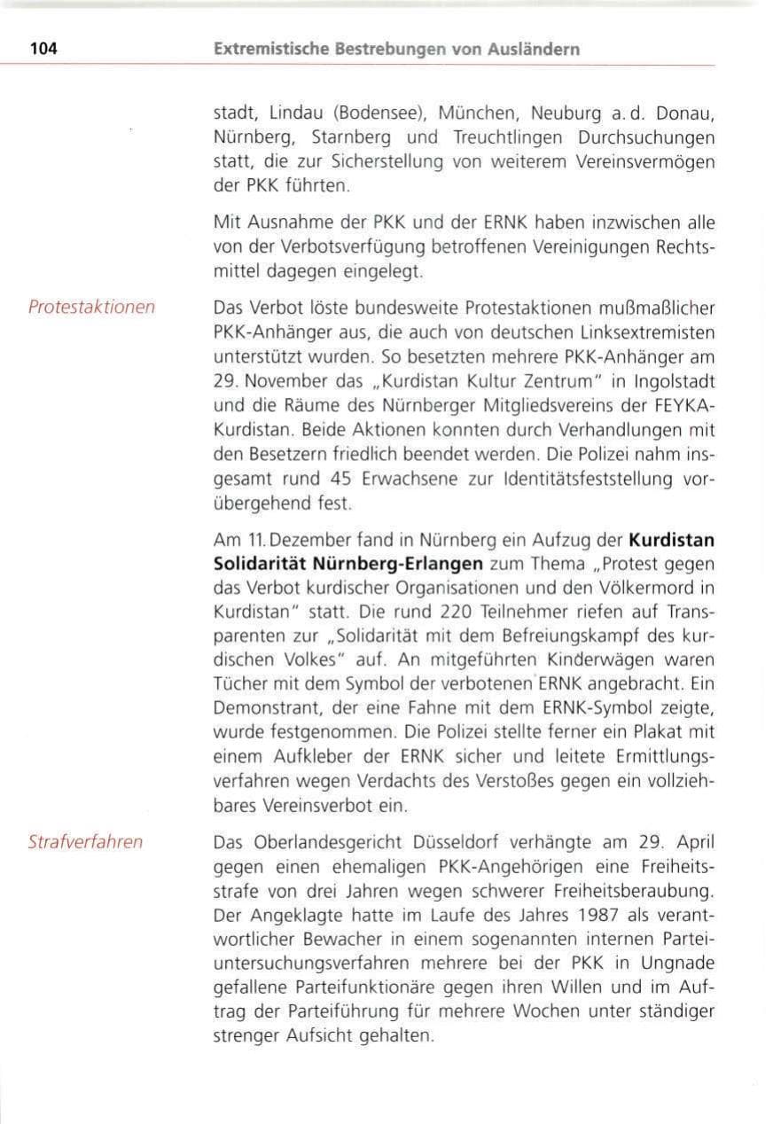 Seite 104 des Verfassungsschutzbericht 1993 Bayern