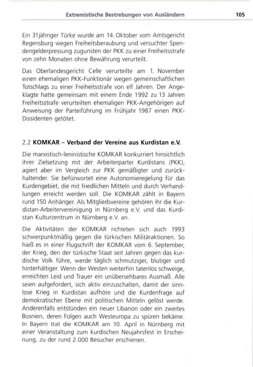 Seite 105 des Verfassungsschutzbericht 1993 Bayern