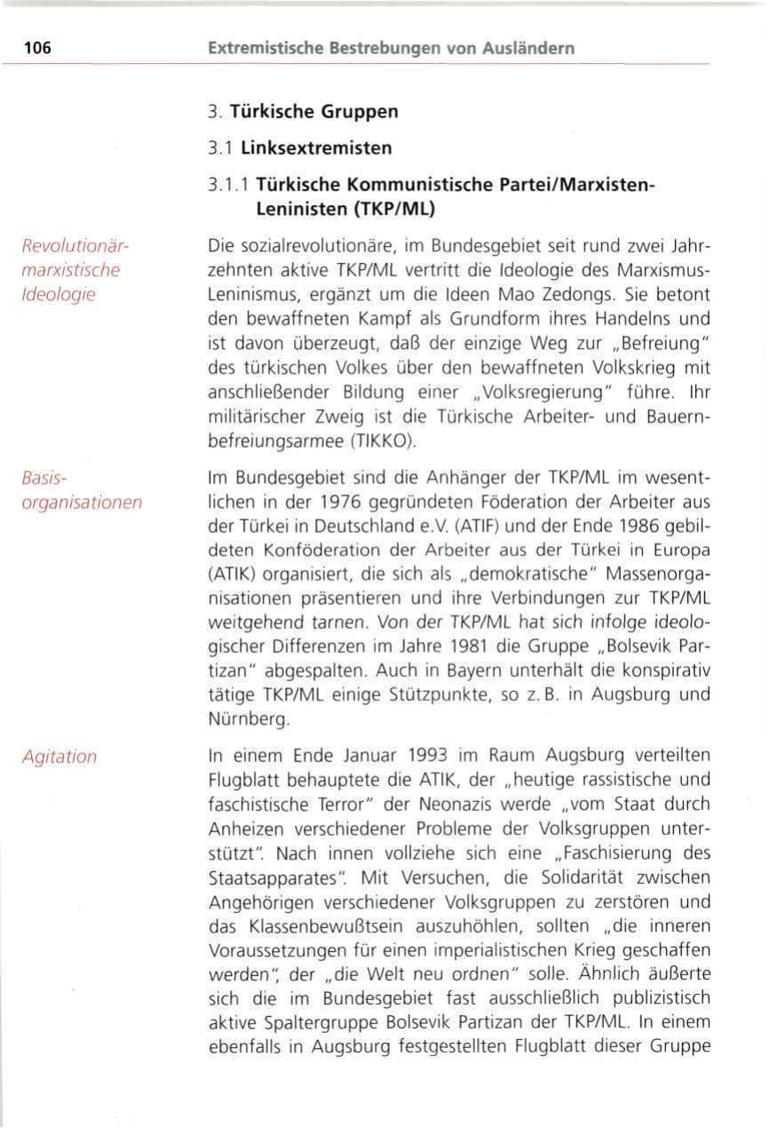 Seite 106 des Verfassungsschutzbericht 1993 Bayern
