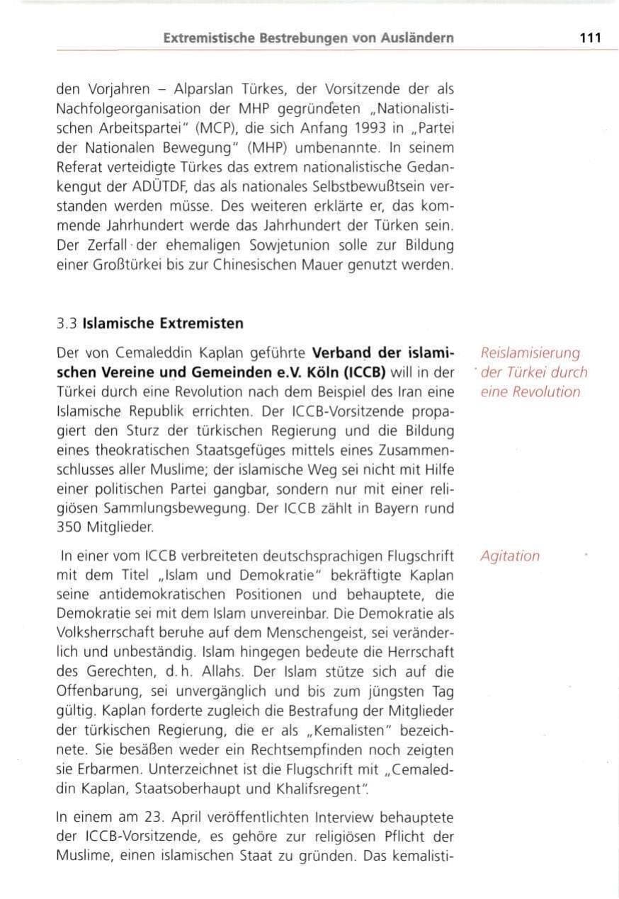Seite 111 des Verfassungsschutzbericht 1993 Bayern