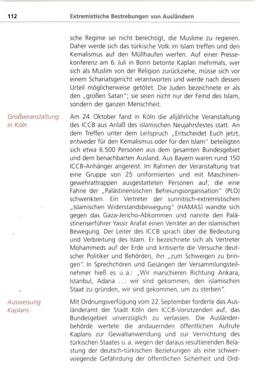 Seite 112 des Verfassungsschutzbericht 1993 Bayern
