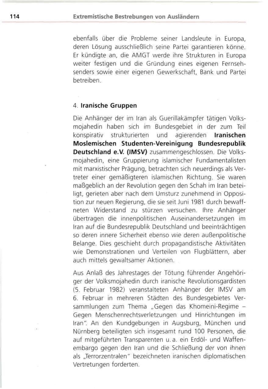 Seite 114 des Verfassungsschutzbericht 1993 Bayern