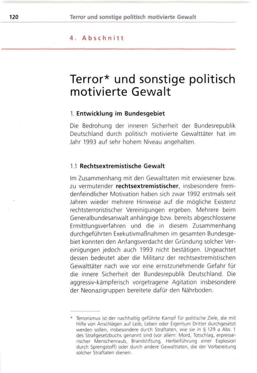 Seite 120 des Verfassungsschutzbericht 1993 Bayern