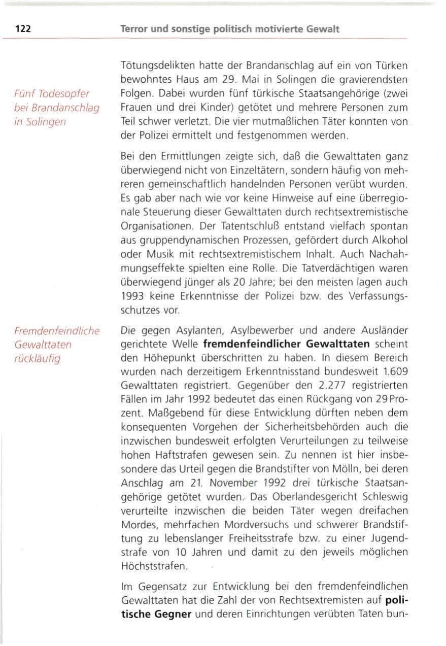 Seite 122 des Verfassungsschutzbericht 1993 Bayern