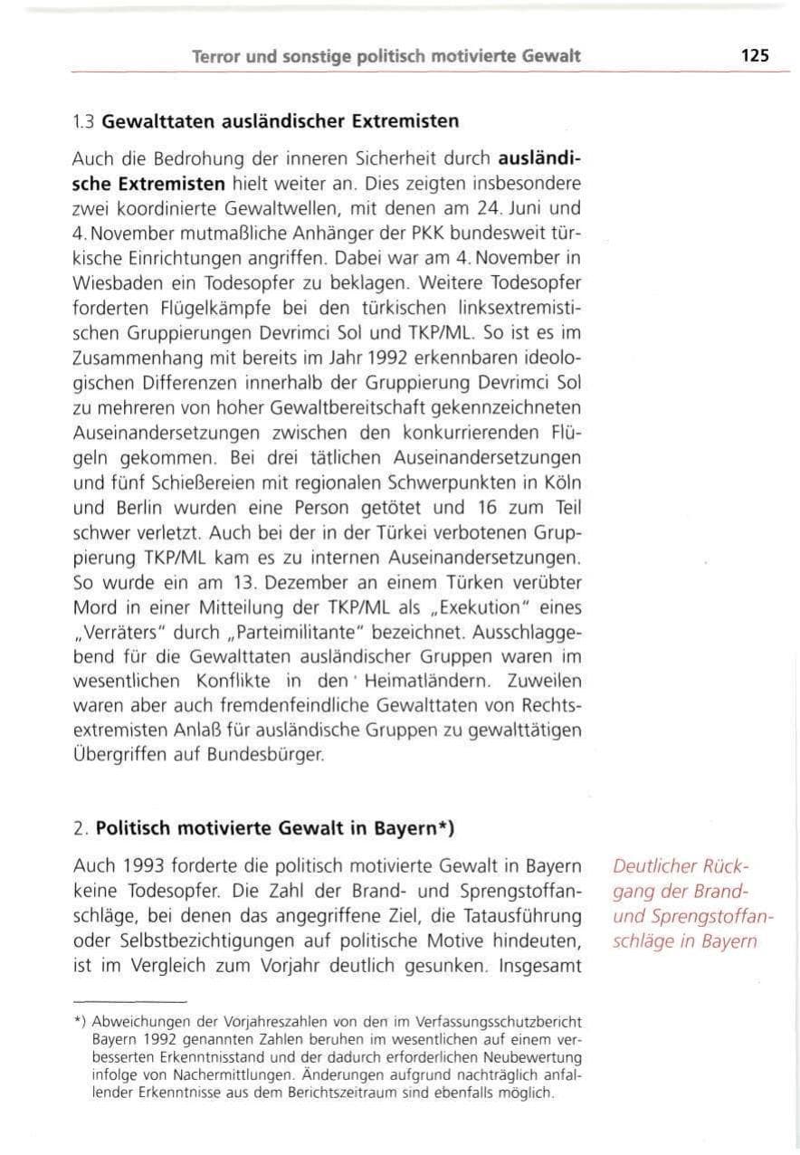 Seite 125 des Verfassungsschutzbericht 1993 Bayern