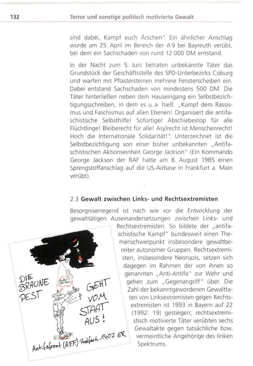 Seite 132 des Verfassungsschutzbericht 1993 Bayern