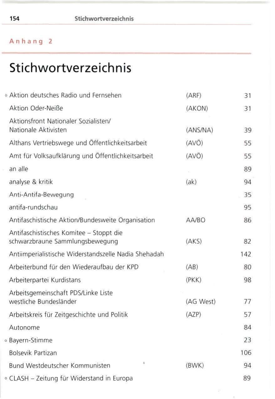 Seite 154 des Verfassungsschutzbericht 1993 Bayern