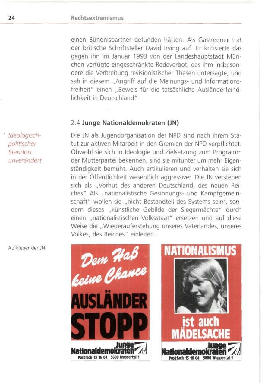 Seite 24 des Verfassungsschutzbericht 1993 Bayern