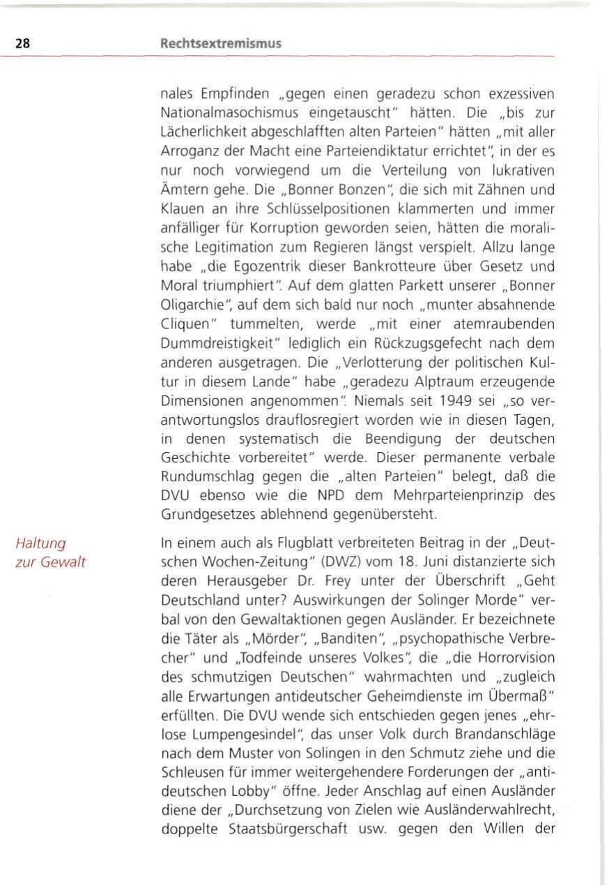 Seite 28 des Verfassungsschutzbericht 1993 Bayern