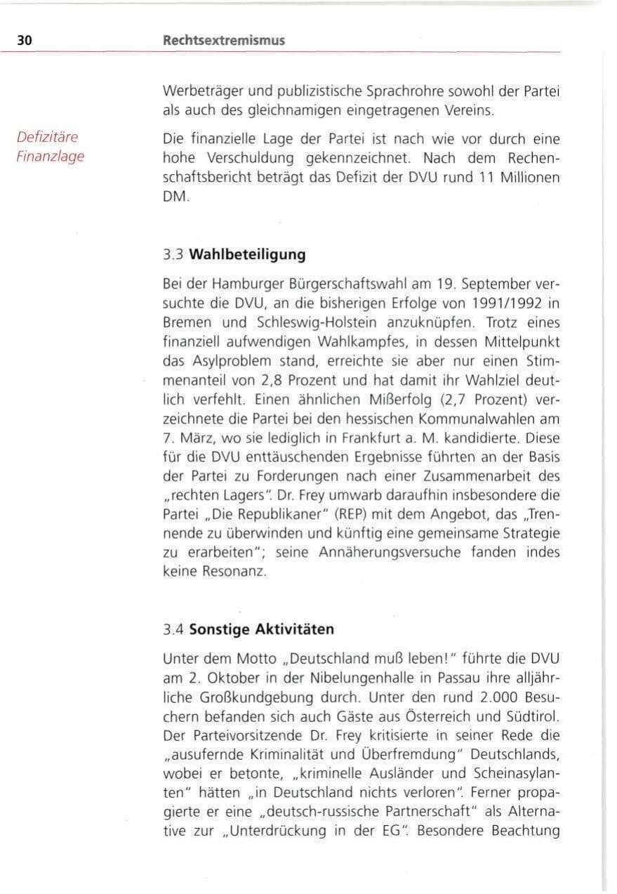 Seite 30 des Verfassungsschutzbericht 1993 Bayern