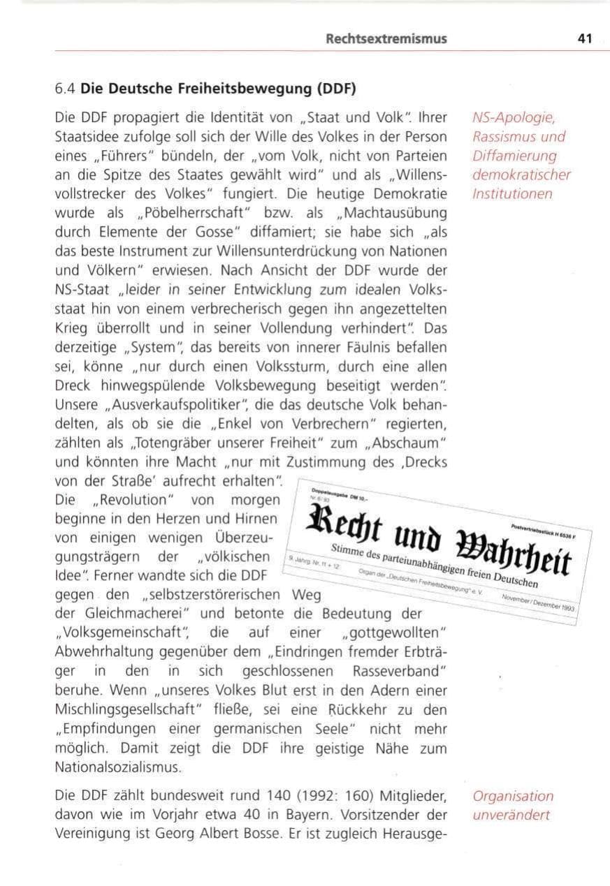Seite 41 des Verfassungsschutzbericht 1993 Bayern