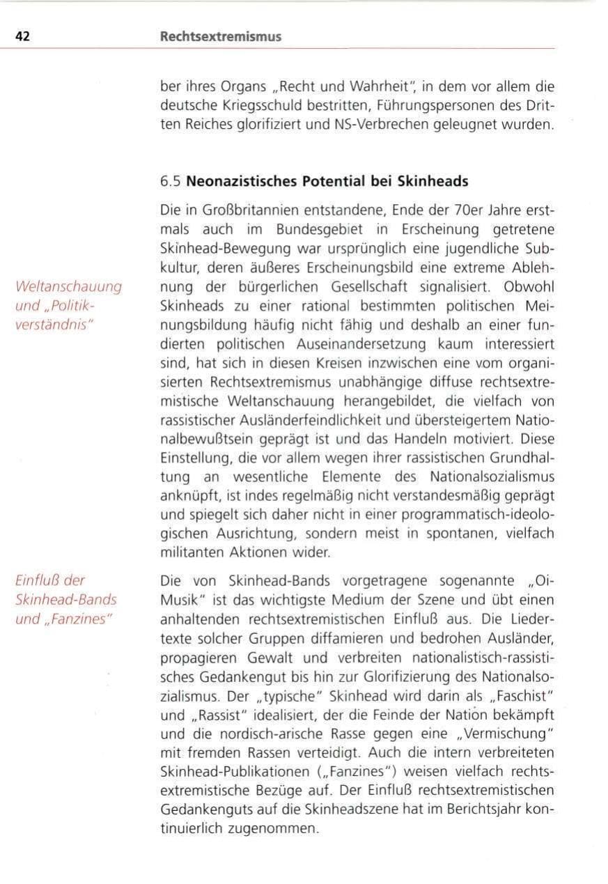 Seite 42 des Verfassungsschutzbericht 1993 Bayern