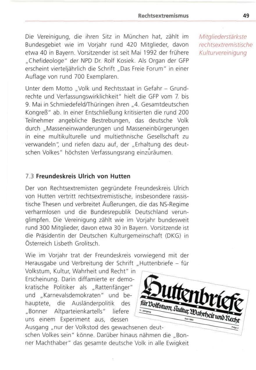 Seite 49 des Verfassungsschutzbericht 1993 Bayern