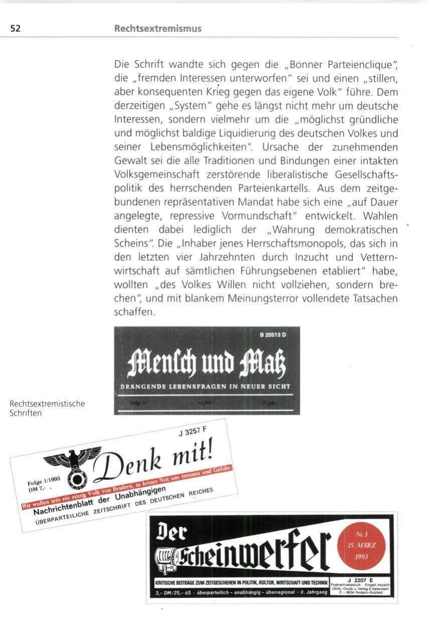 Seite 52 des Verfassungsschutzbericht 1993 Bayern