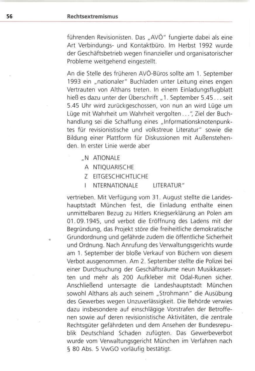 Seite 56 des Verfassungsschutzbericht 1993 Bayern